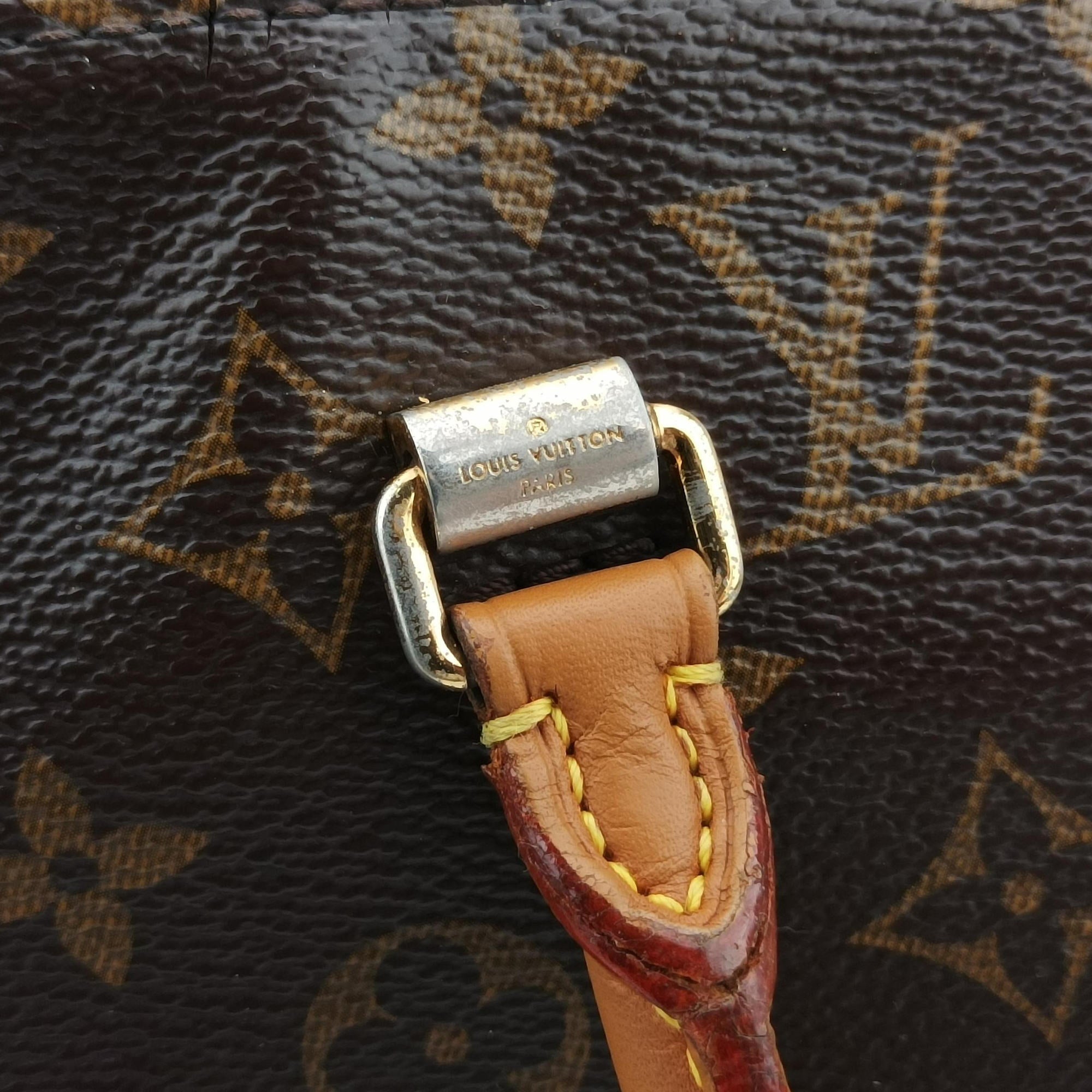 Pre-owned Louis Vuitton PALLAS Brown×CERISE Monogram Canvas×calf leather M41175 shoulderbag | stylenewstar