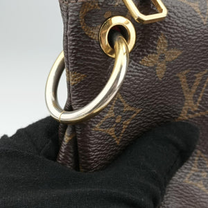 Pre-owned Louis Vuitton PALLAS Brown×CERISE Monogram Canvas×calf leather M41175 shoulderbag | stylenewstar