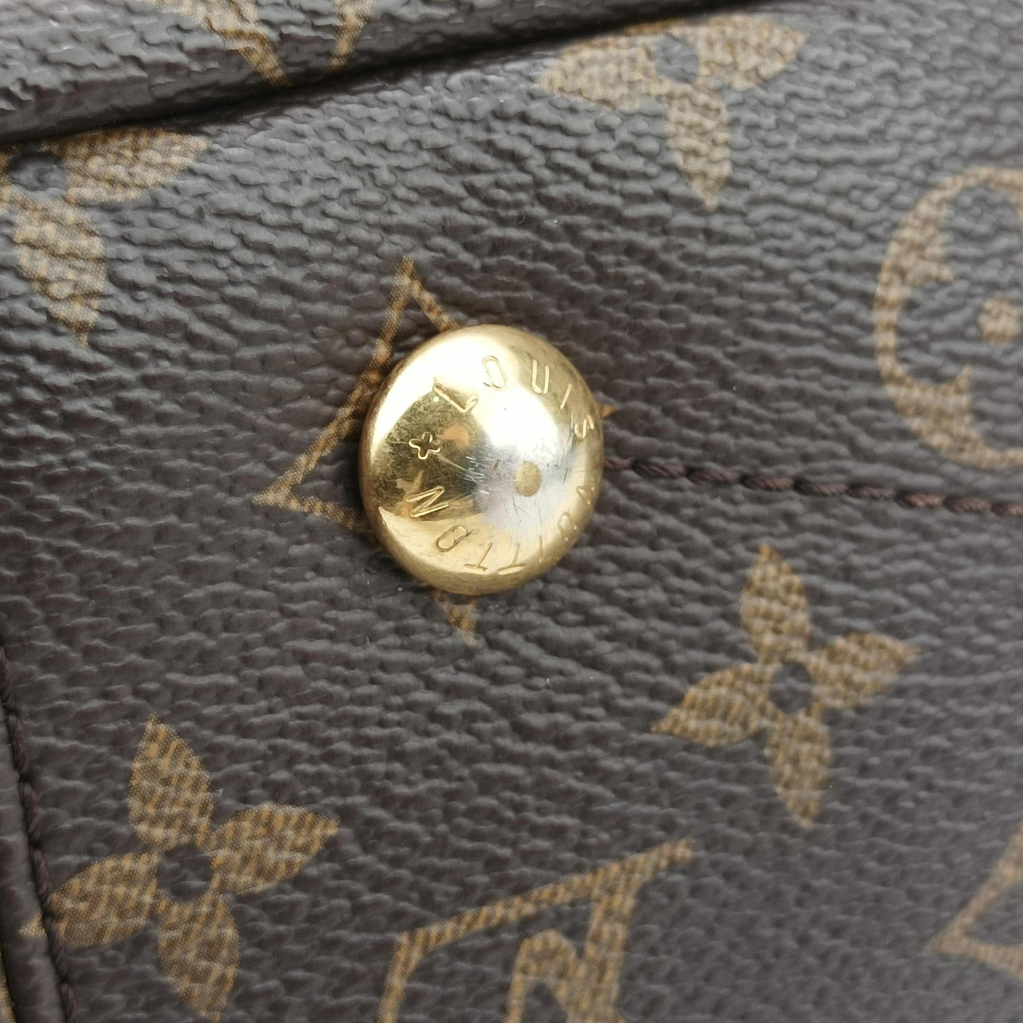 Pre-owned Louis Vuitton PALLAS Brown×CERISE Monogram Canvas×calf leather M41175 shoulderbag | stylenewstar