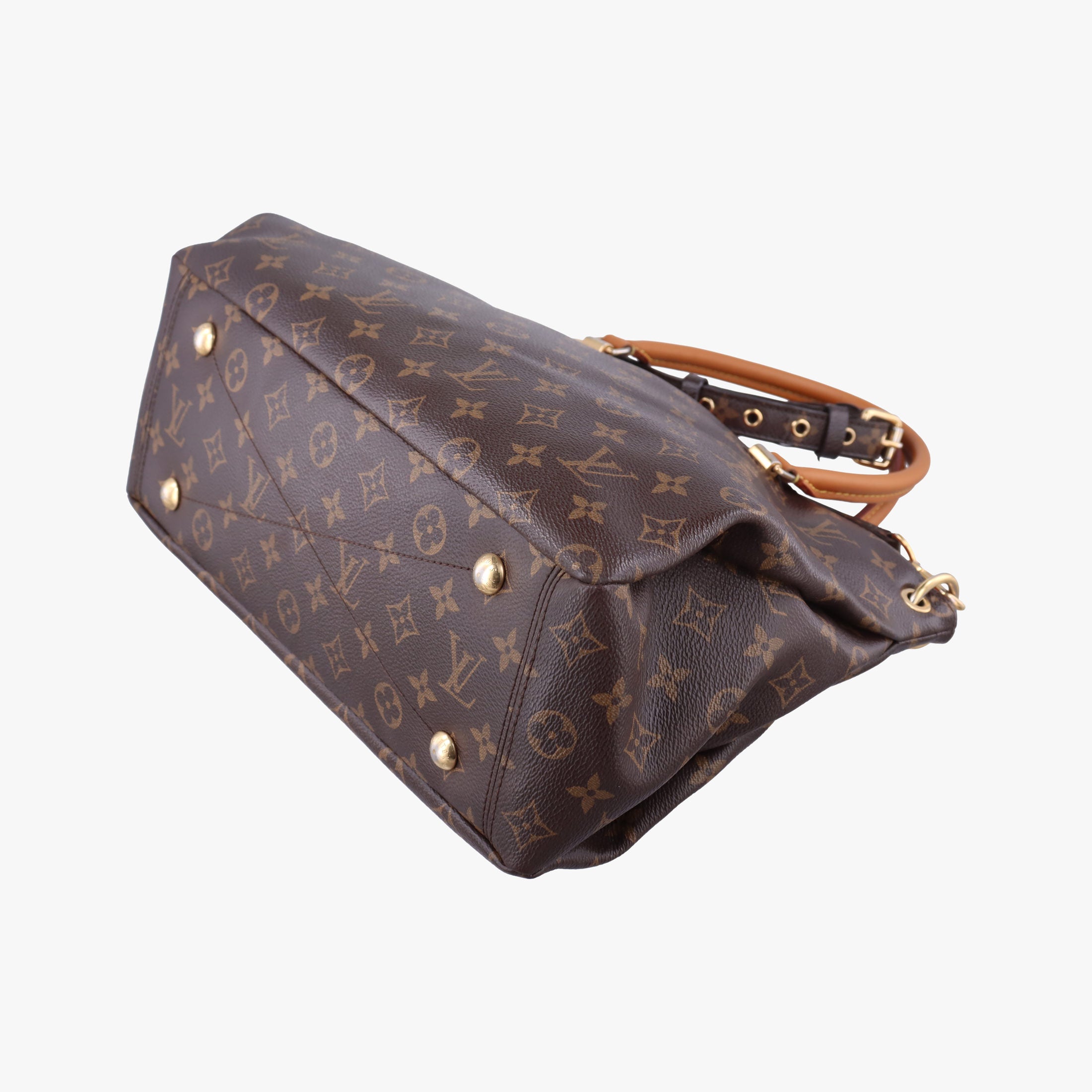 Pre-owned Louis Vuitton PALLAS Brown×CERISE Monogram Canvas×calf leather M41175 shoulderbag | stylenewstar