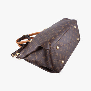 Pre-owned Louis Vuitton PALLAS Brown×CERISE Monogram Canvas×calf leather M41175 shoulderbag | stylenewstar