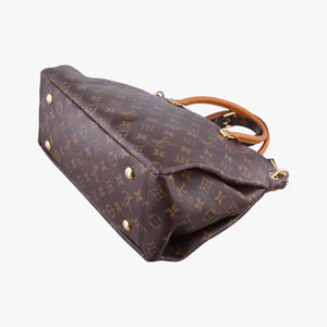 Pre-owned Louis Vuitton PALLAS Brown×CERISE Monogram Canvas×calf leather M41175 shoulderbag | stylenewstar