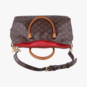 Pre-owned Louis Vuitton PALLAS Brown×CERISE Monogram Canvas×calf leather M41175 shoulderbag | stylenewstar
