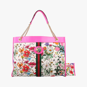 Vintage Gucci Rajah White×Pink×Multicolor canvas×leather 537219 shoulderbag | stylenewstar