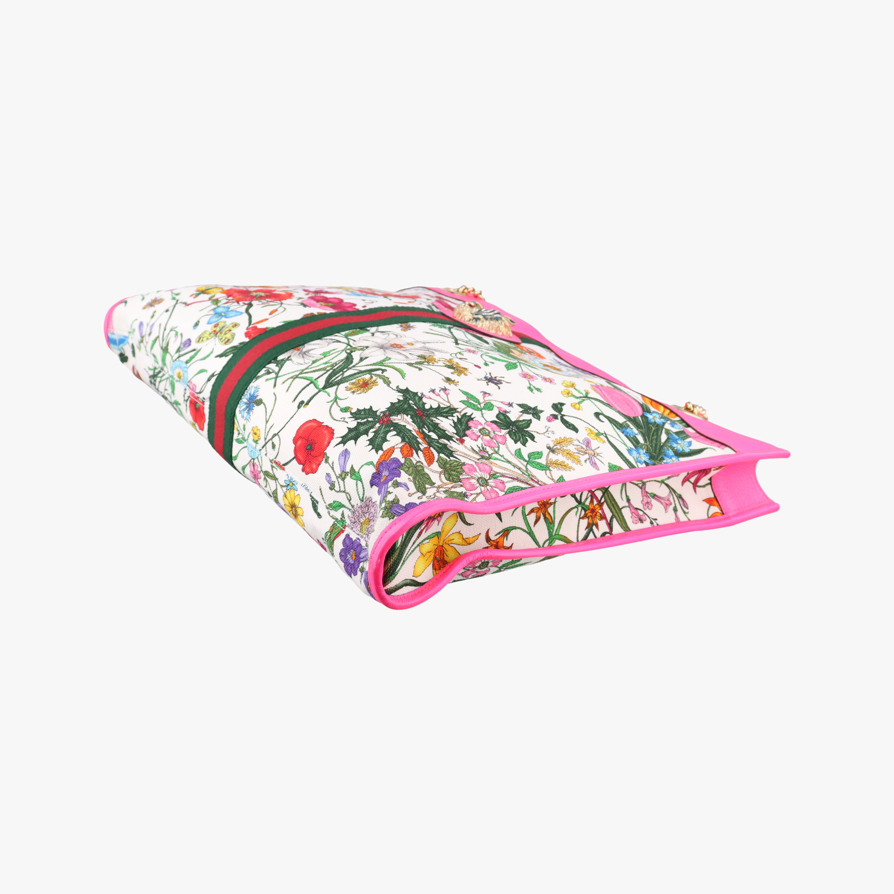 Vintage Gucci Rajah White×Pink×Multicolor canvas×leather 537219 shoulderbag | stylenewstar