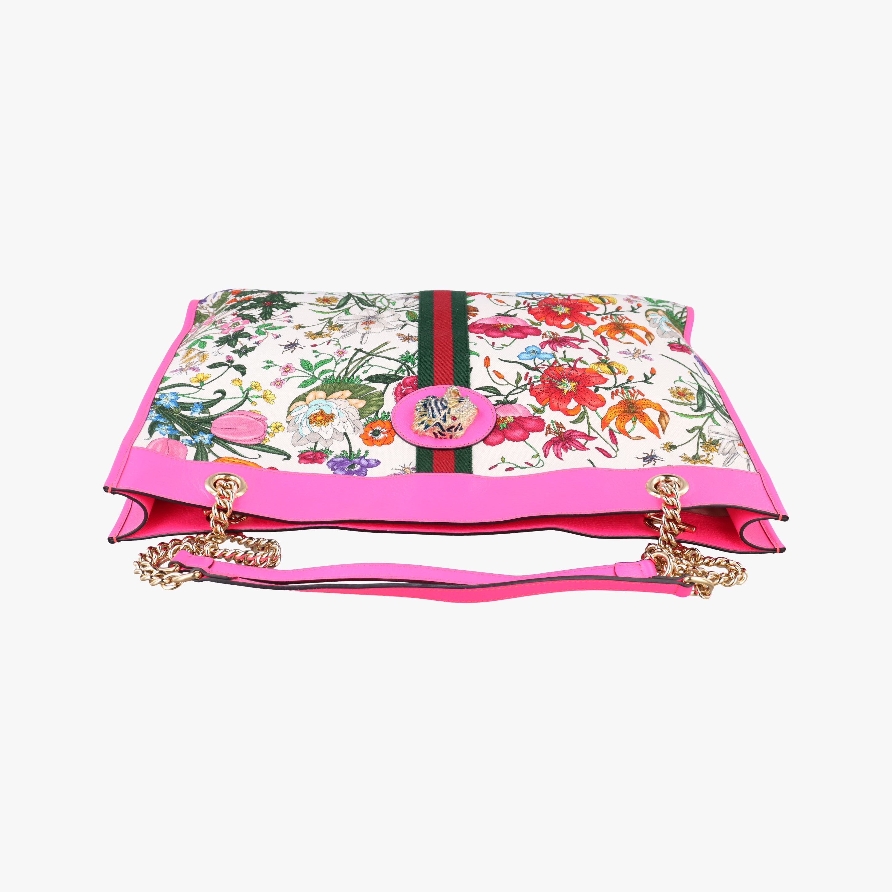 Vintage Gucci Rajah White×Pink×Multicolor canvas×leather 537219 shoulderbag | stylenewstar