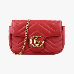 Pre-owned Gucci GG Marmont Red Leather 476433 shoulderbag | stylenewstar