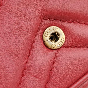 Pre-owned Gucci GG Marmont Red Leather 476433 shoulderbag | stylenewstar