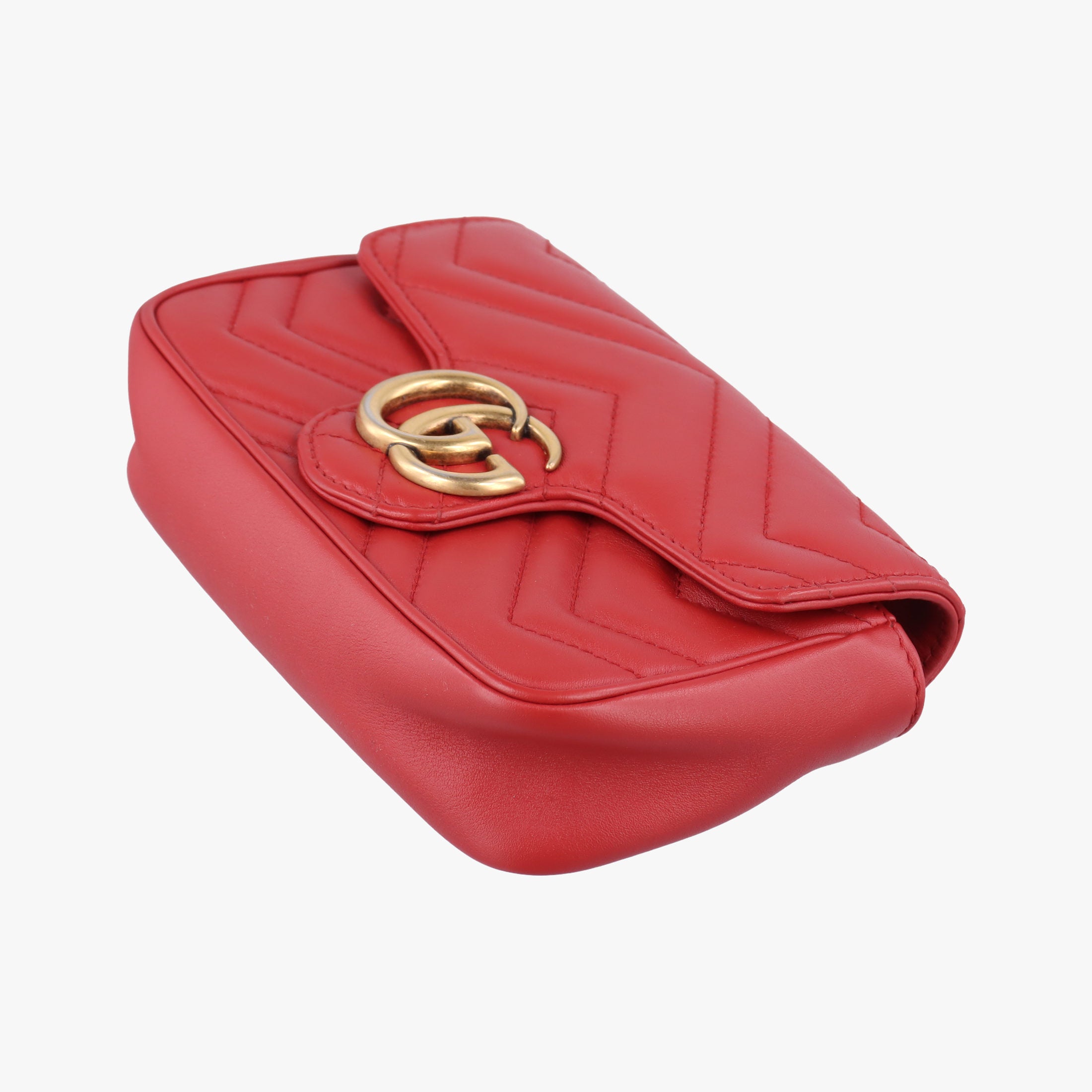 Pre-owned Gucci GG Marmont Red Leather 476433 shoulderbag | stylenewstar