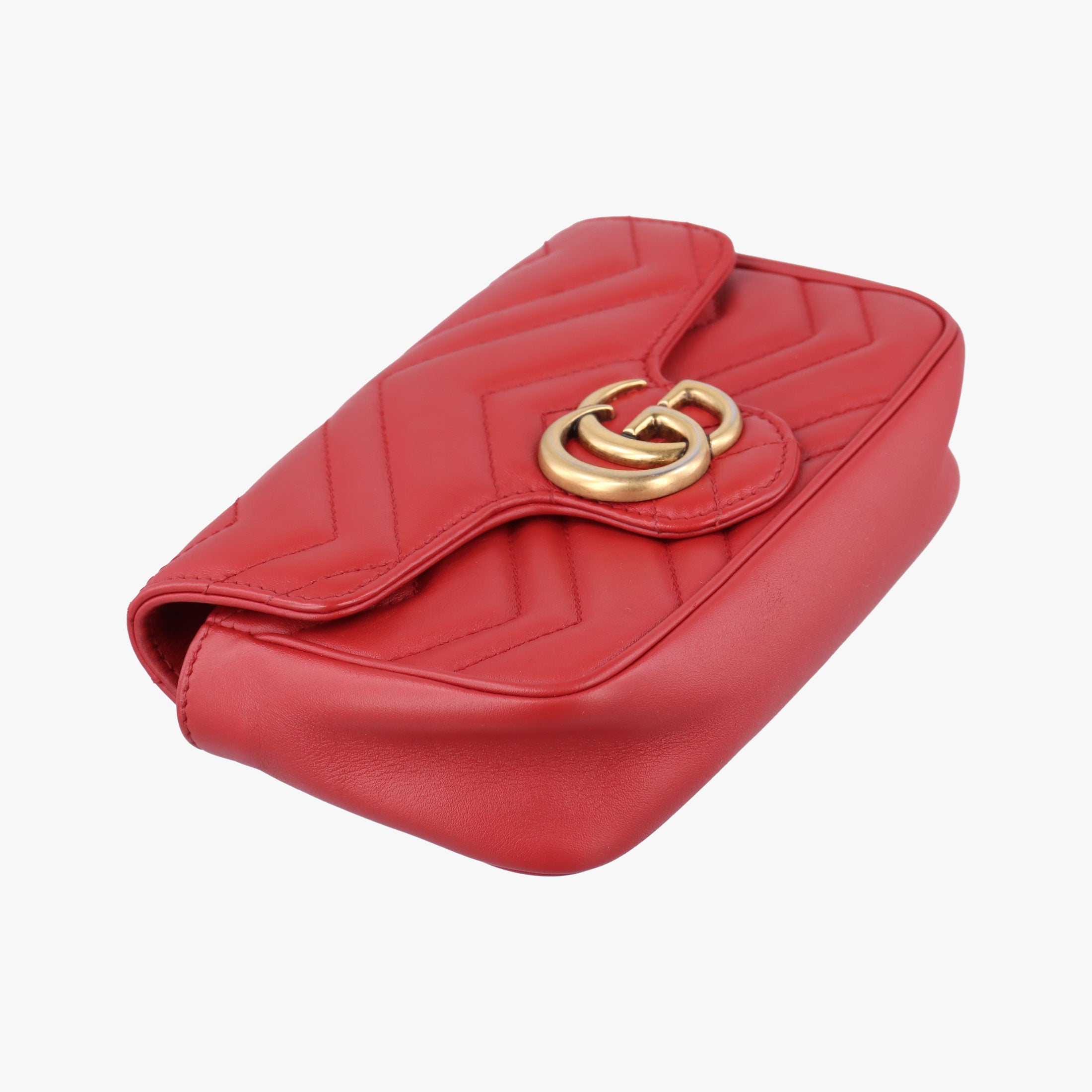 Pre-owned Gucci GG Marmont Red Leather 476433 shoulderbag | stylenewstar
