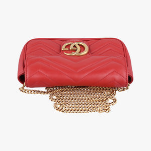 Pre-owned Gucci GG Marmont Red Leather 476433 shoulderbag | stylenewstar