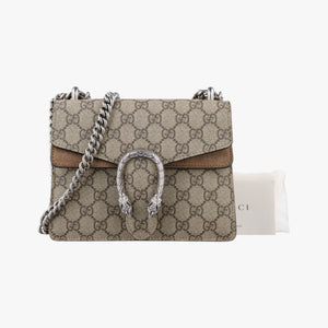 Pre-owned Gucci Dionysus Brown PVC coated canvas ×suede 421970 shoulderbag | stylenewstar