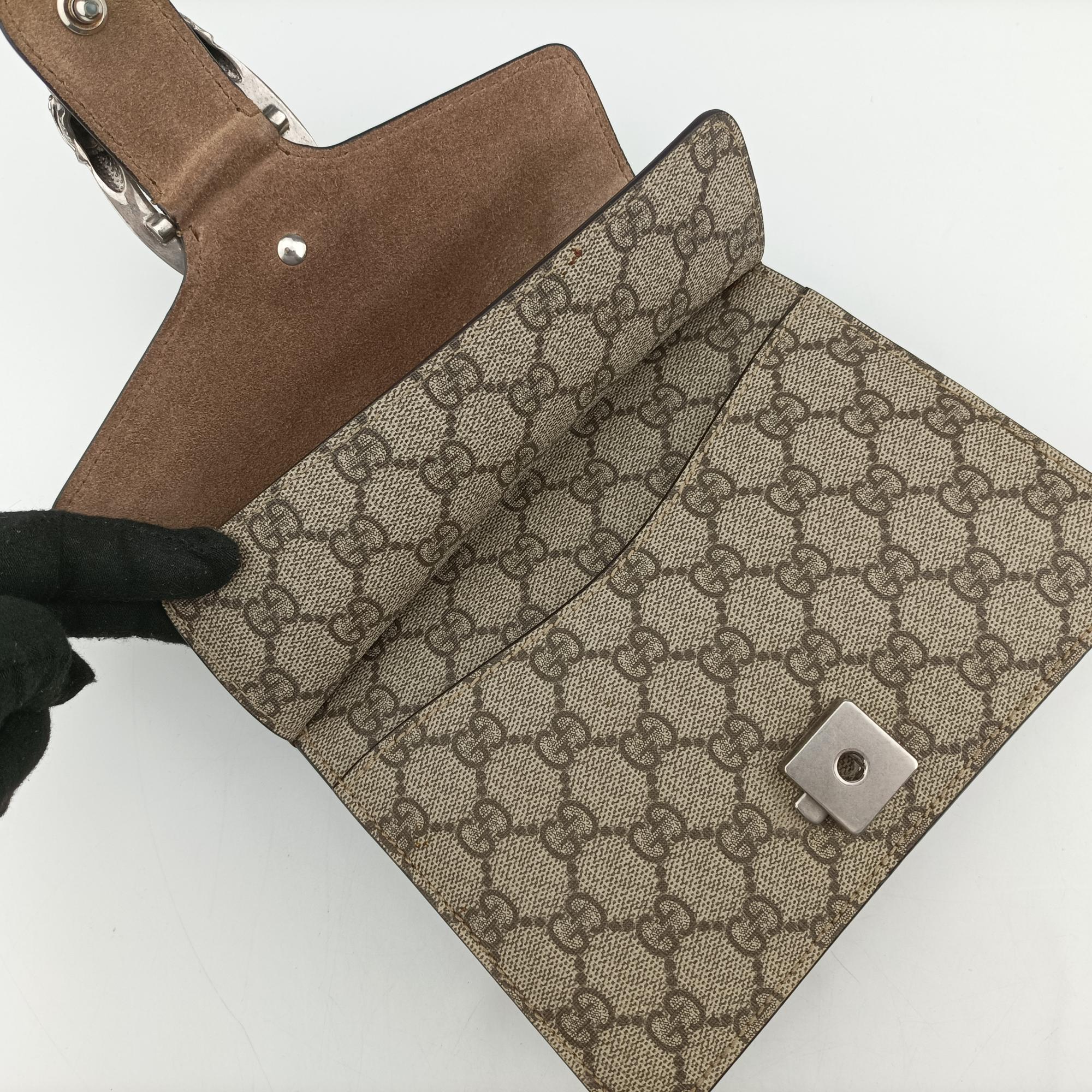 Pre-owned Gucci Dionysus Brown PVC coated canvas ×suede 421970 shoulderbag | stylenewstar