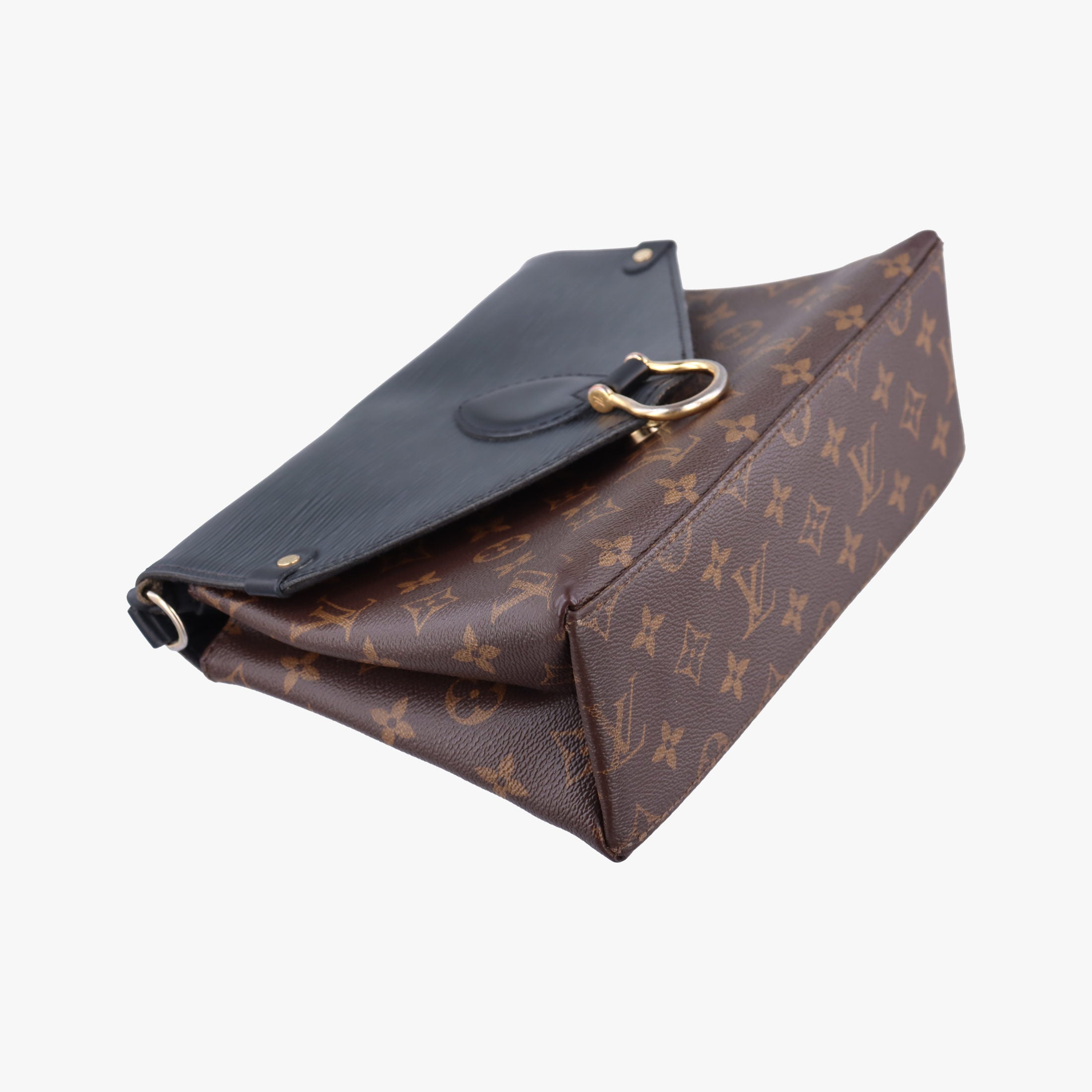 Vintage Louis Vuitton Saint Michel Freesia Brown×Noir Monogram Canvas×epi M44030 shoulderbag | stylenewstar