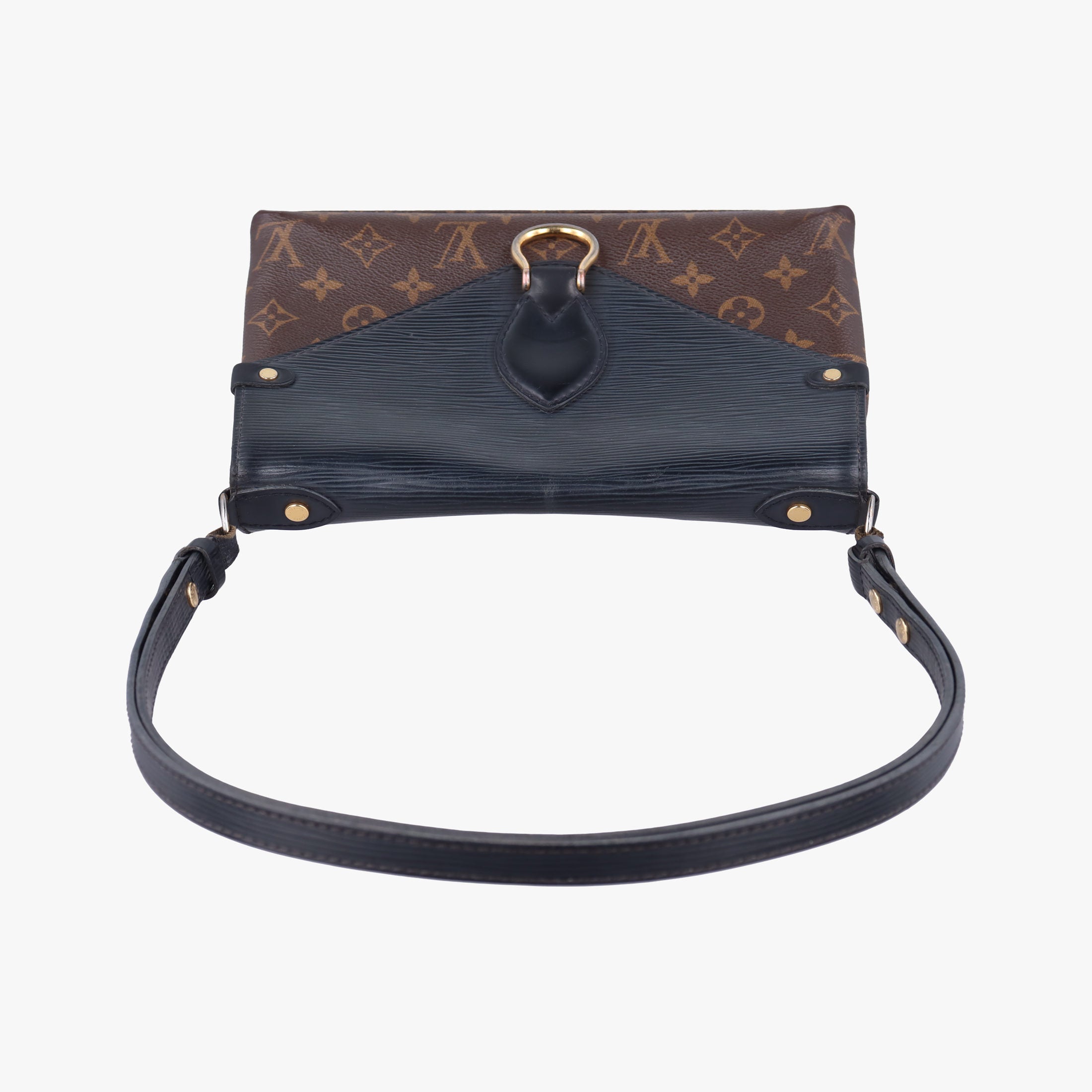 Vintage Louis Vuitton Saint Michel Freesia Brown×Noir Monogram Canvas×epi M44030 shoulderbag | stylenewstar