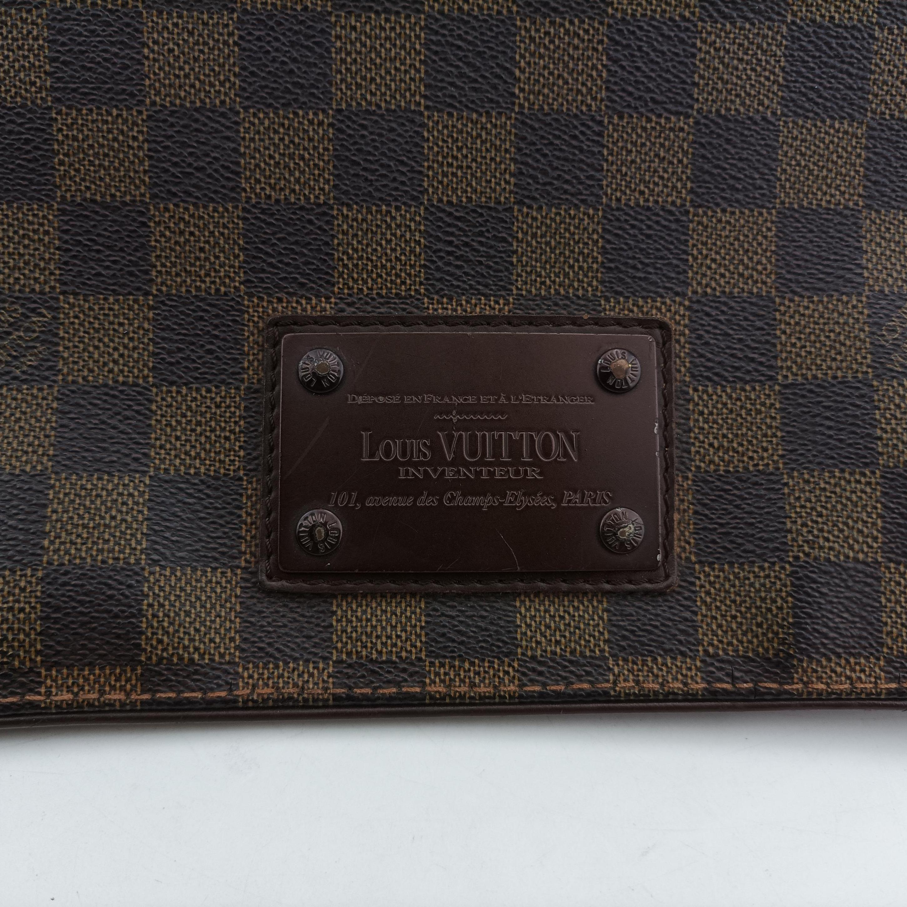 Pre-owned Louis Vuitton BROOKLYN GM EBENE Damier Canvas N51212 shoulderbag | stylenewstar