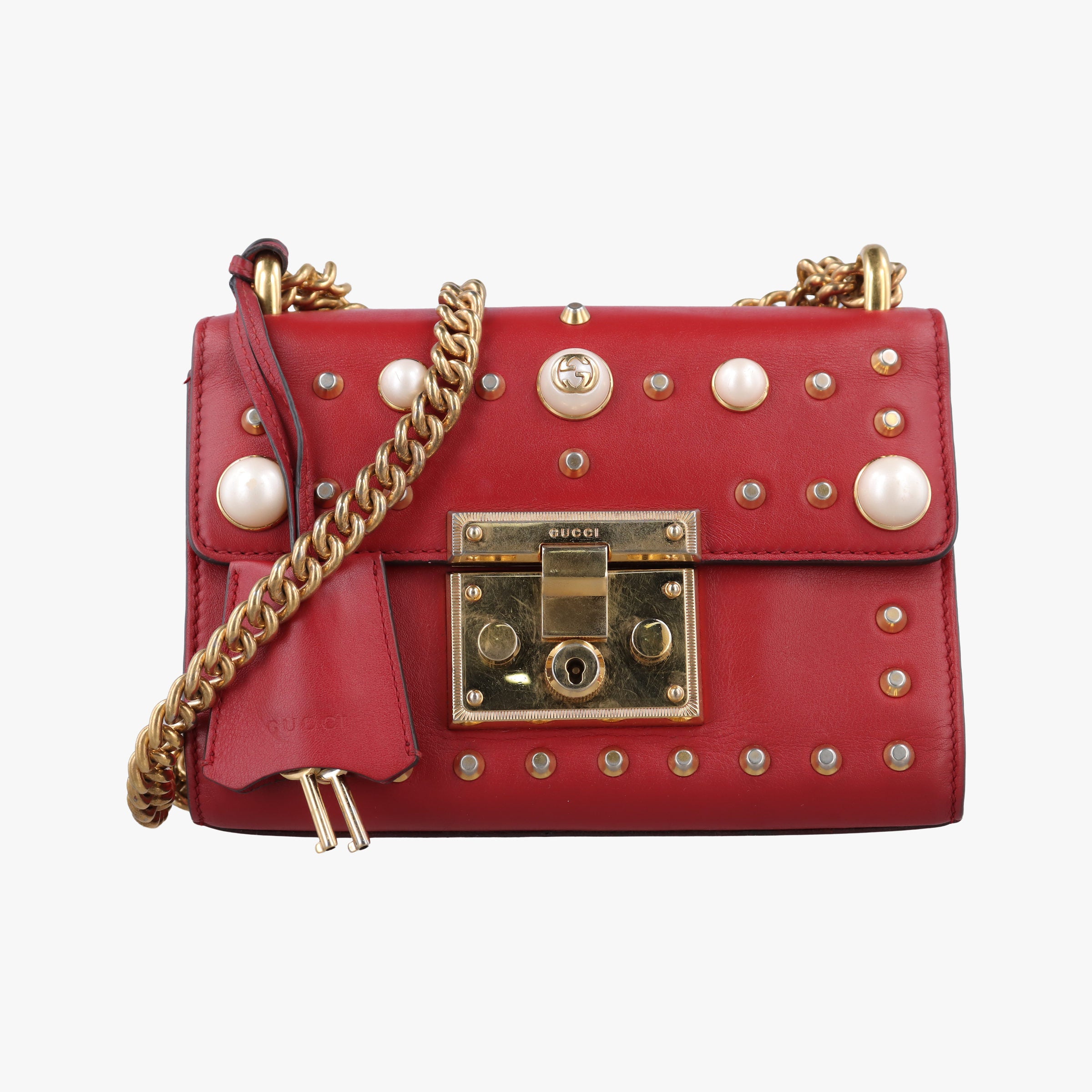 Pre-owned Gucci Padlock Red Leather 432182 shoulderbag | stylenewstar