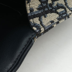 Pre-owned Christian Dior Saddle Navy×Gray jacquard  bum bag/waist bag | stylenewstar
