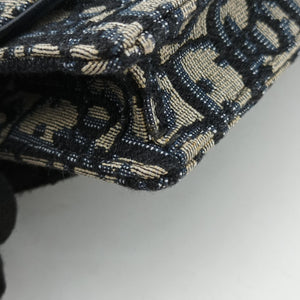 Pre-owned Christian Dior Saddle Navy×Gray jacquard  bum bag/waist bag | stylenewstar