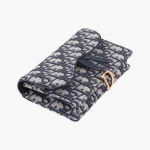 Pre-owned Christian Dior Saddle Navy×Gray jacquard  bum bag/waist bag | stylenewstar