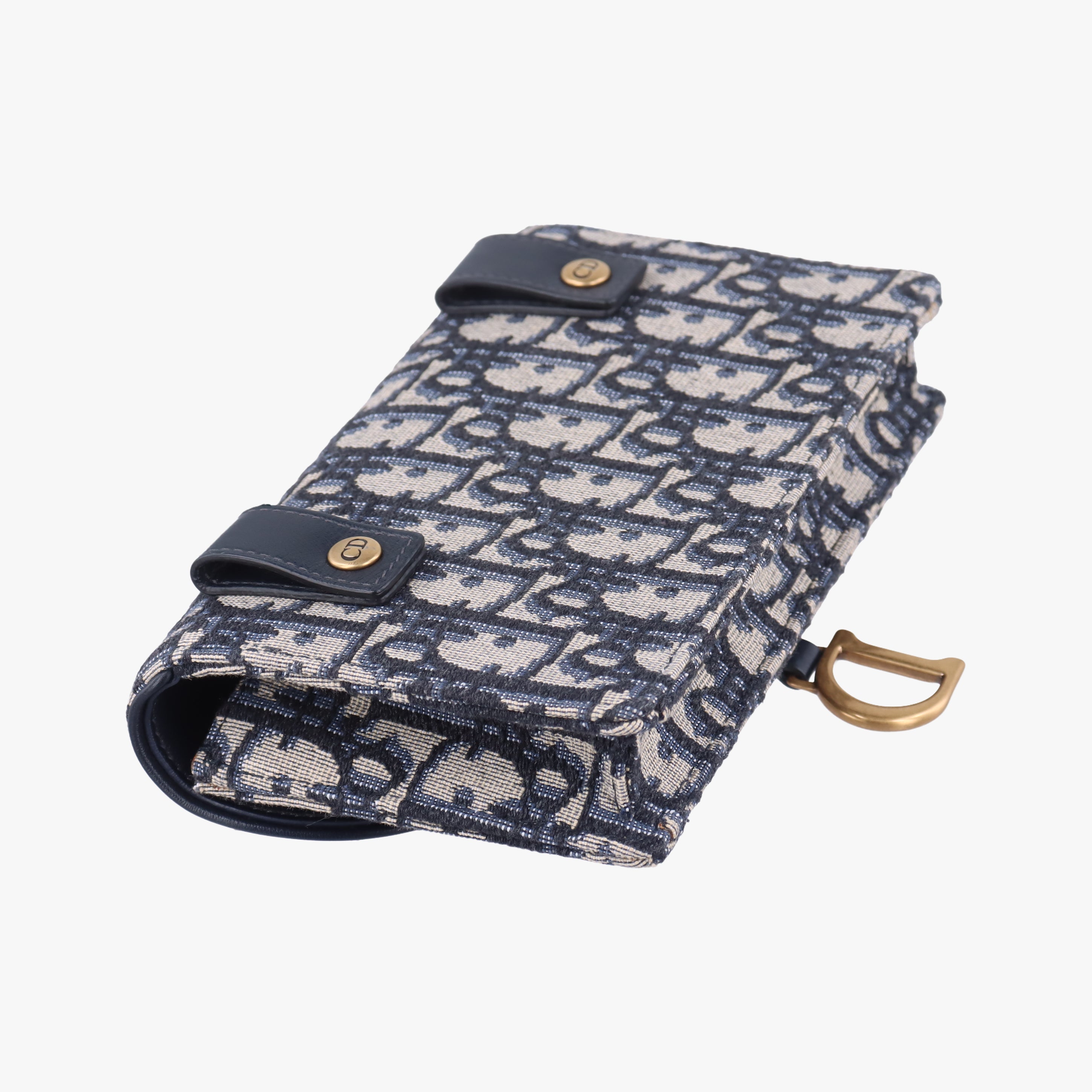Pre-owned Christian Dior Saddle Navy×Gray jacquard  bum bag/waist bag | stylenewstar