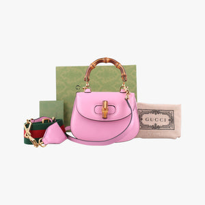 Pre-owned Gucci Bamboo Pink Leather 686864 shoulderbag | stylenewstar