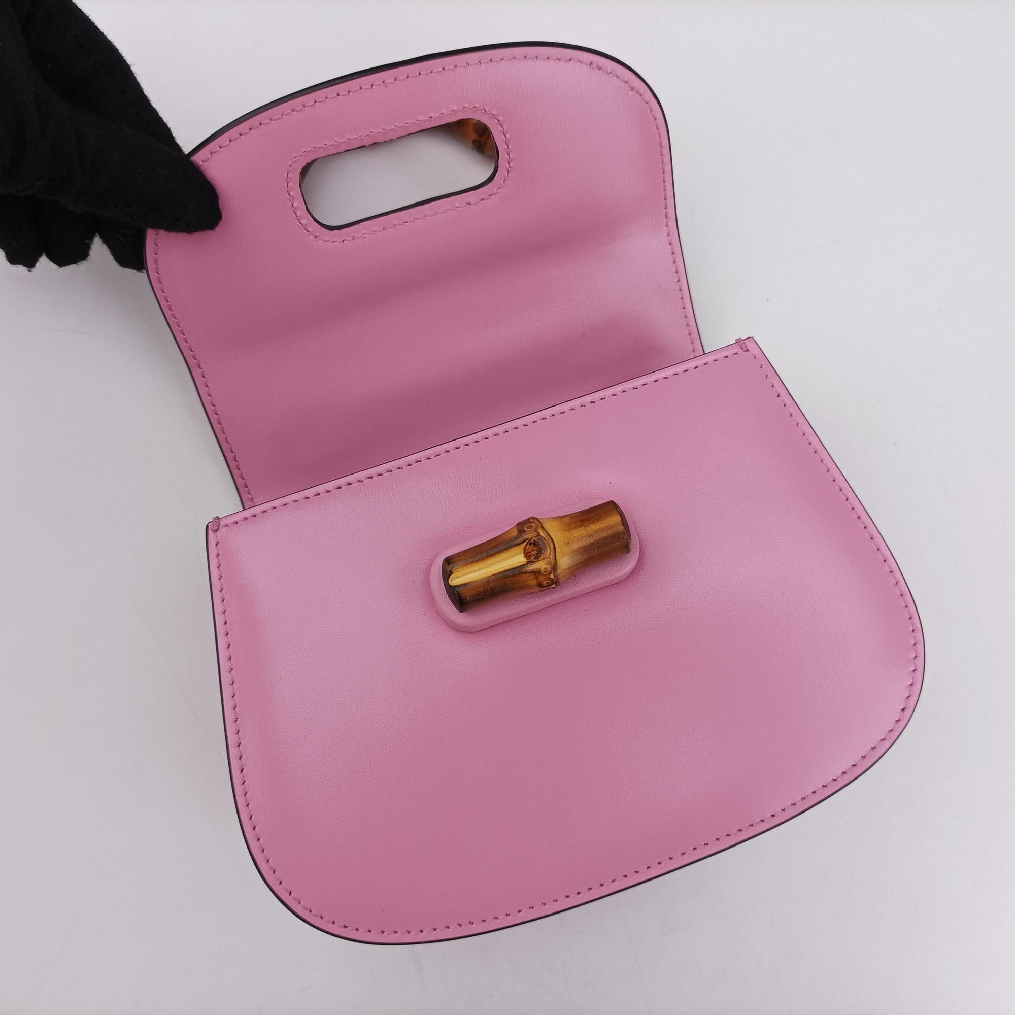 Pre-owned Gucci Bamboo Pink Leather 686864 shoulderbag | stylenewstar