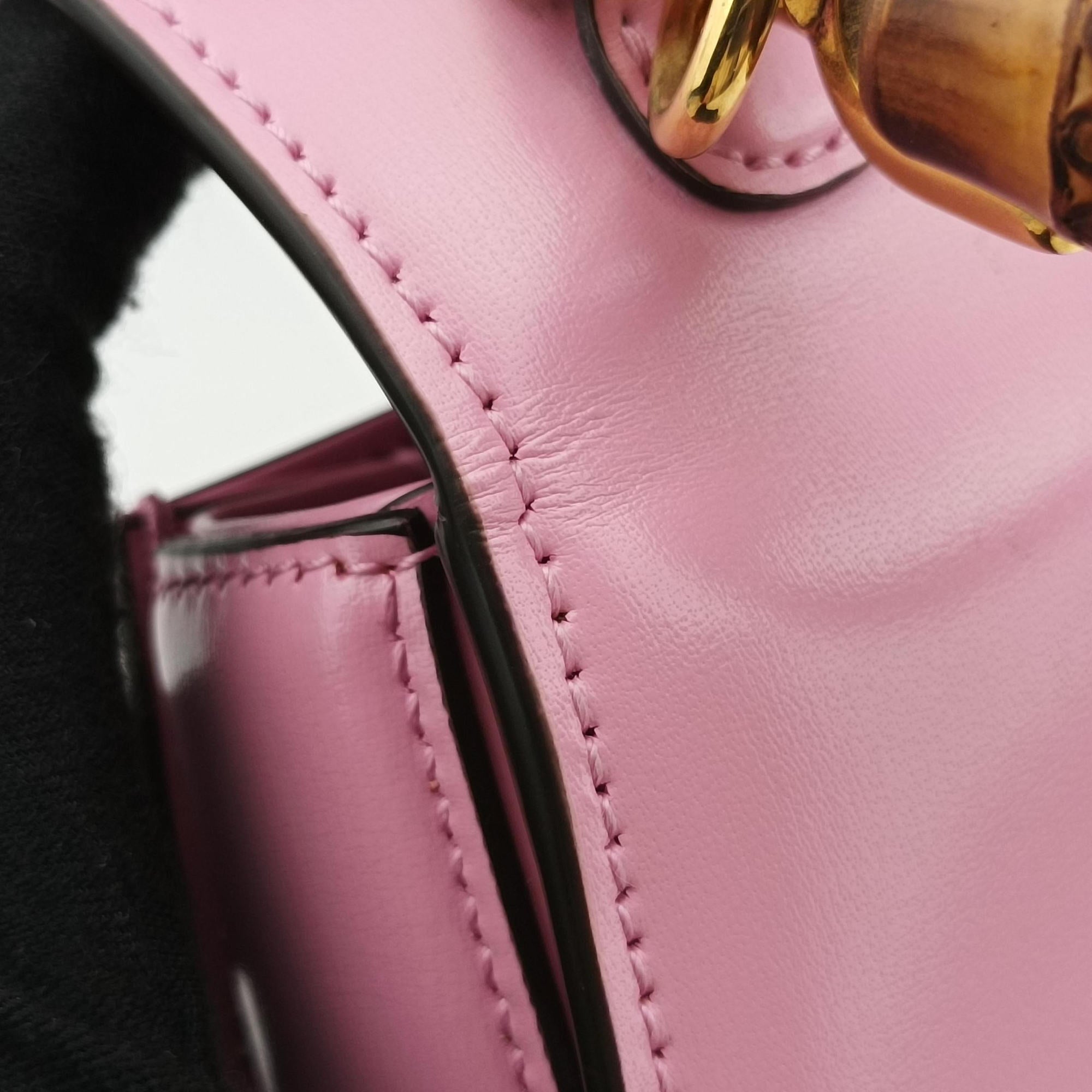 Pre-owned Gucci Bamboo Pink Leather 686864 shoulderbag | stylenewstar