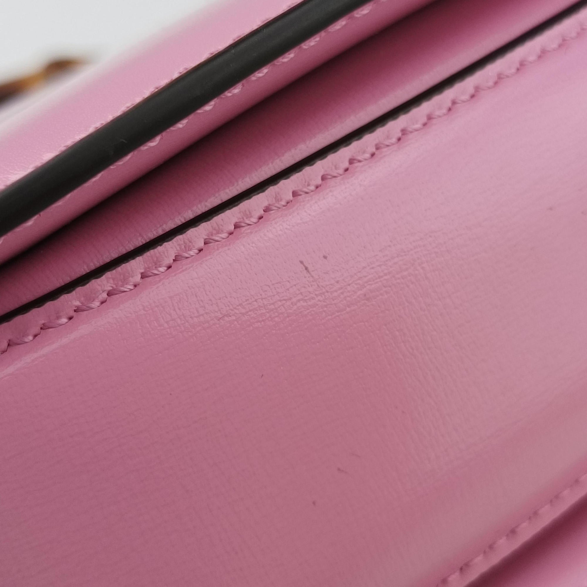 Pre-owned Gucci Bamboo Pink Leather 686864 shoulderbag | stylenewstar