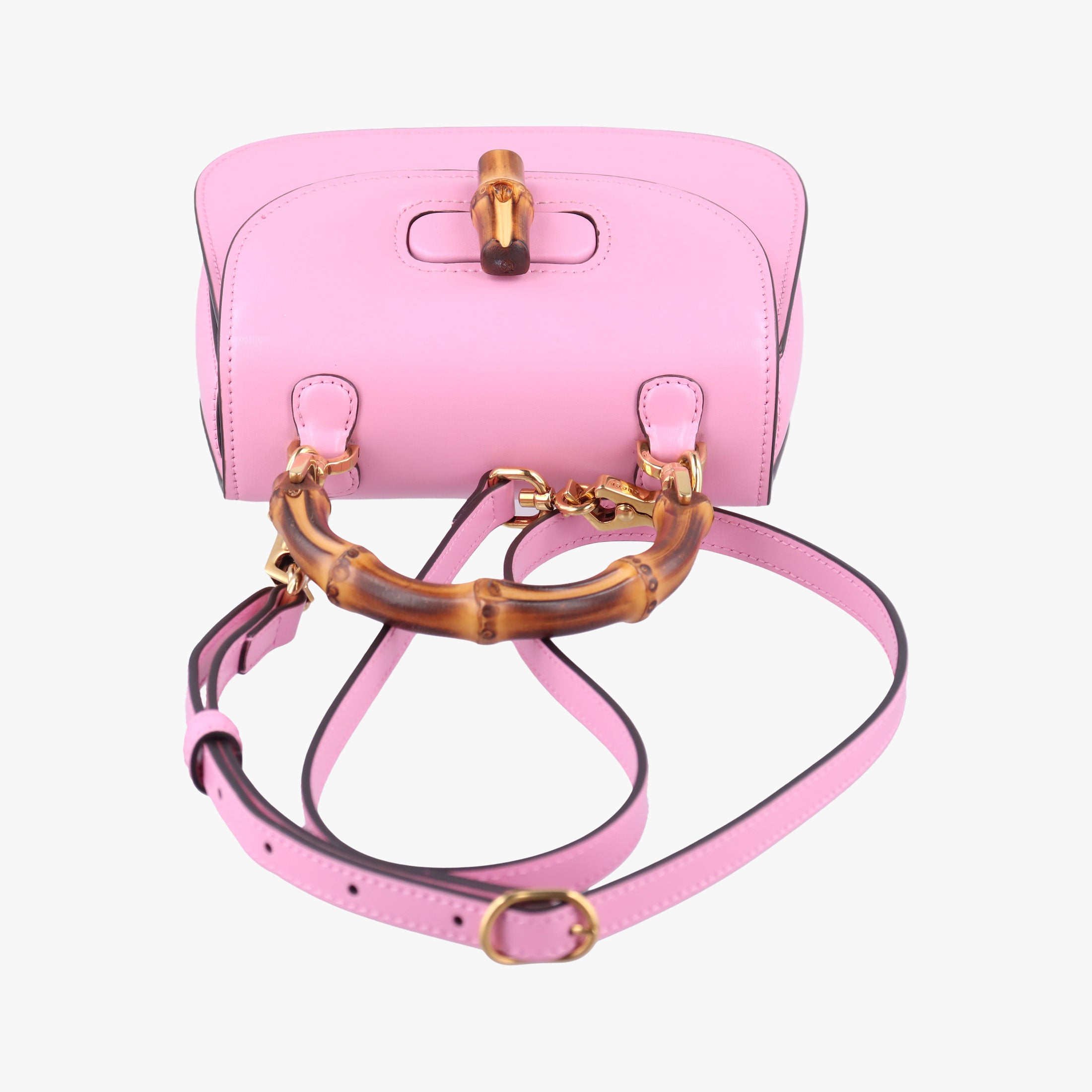 Pre-owned Gucci Bamboo Pink Leather 686864 shoulderbag | stylenewstar