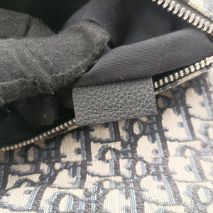 Vintage Christian Dior saddle Navy×Gray Jacquard  crossbodybag | stylenewstar