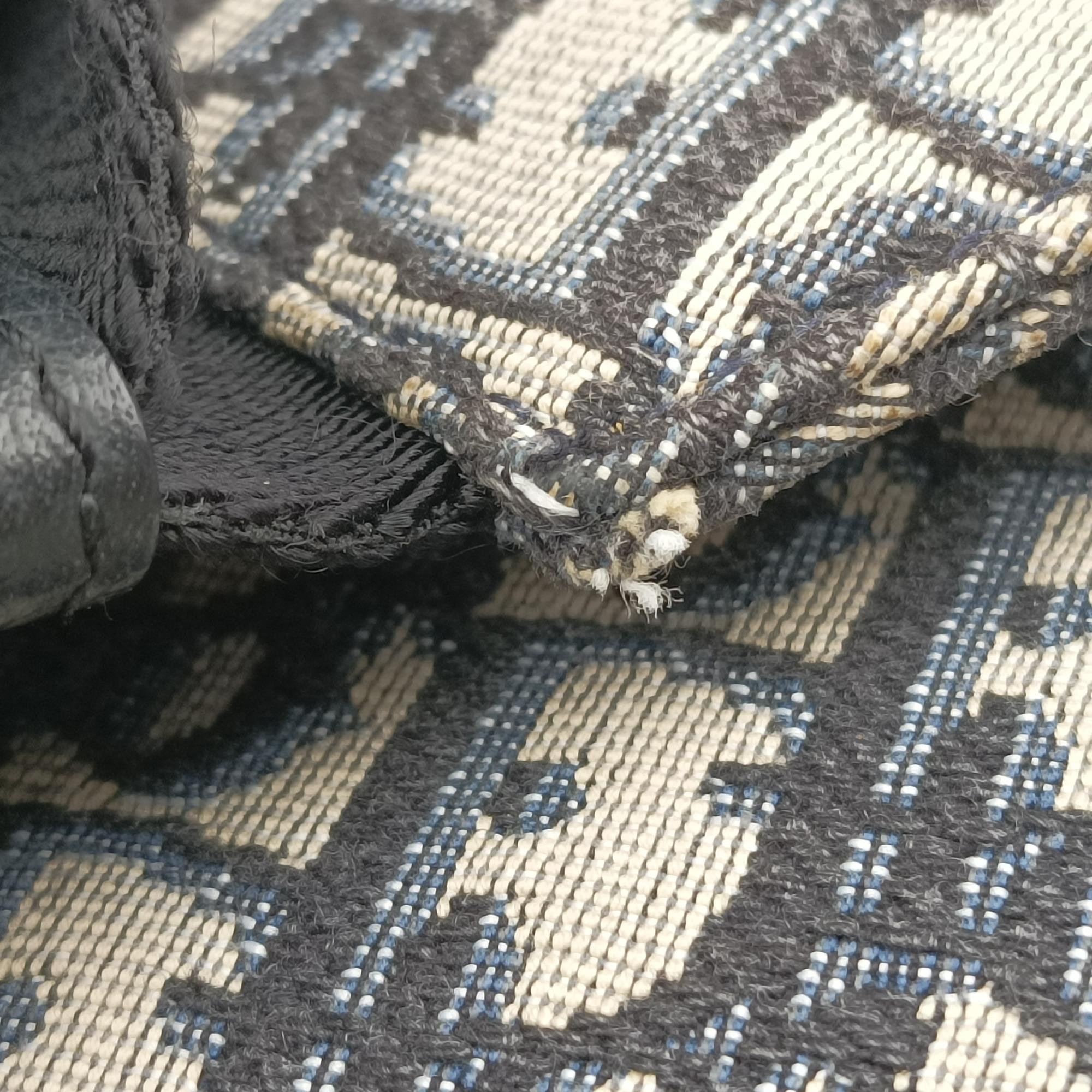 Vintage Christian Dior saddle Navy×Gray Jacquard  crossbodybag | stylenewstar