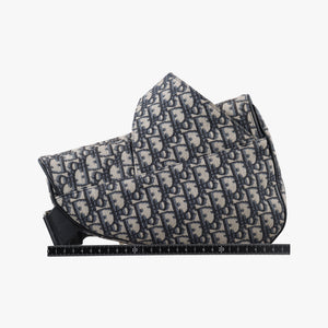 Vintage Christian Dior saddle Navy×Gray Jacquard  crossbodybag | stylenewstar