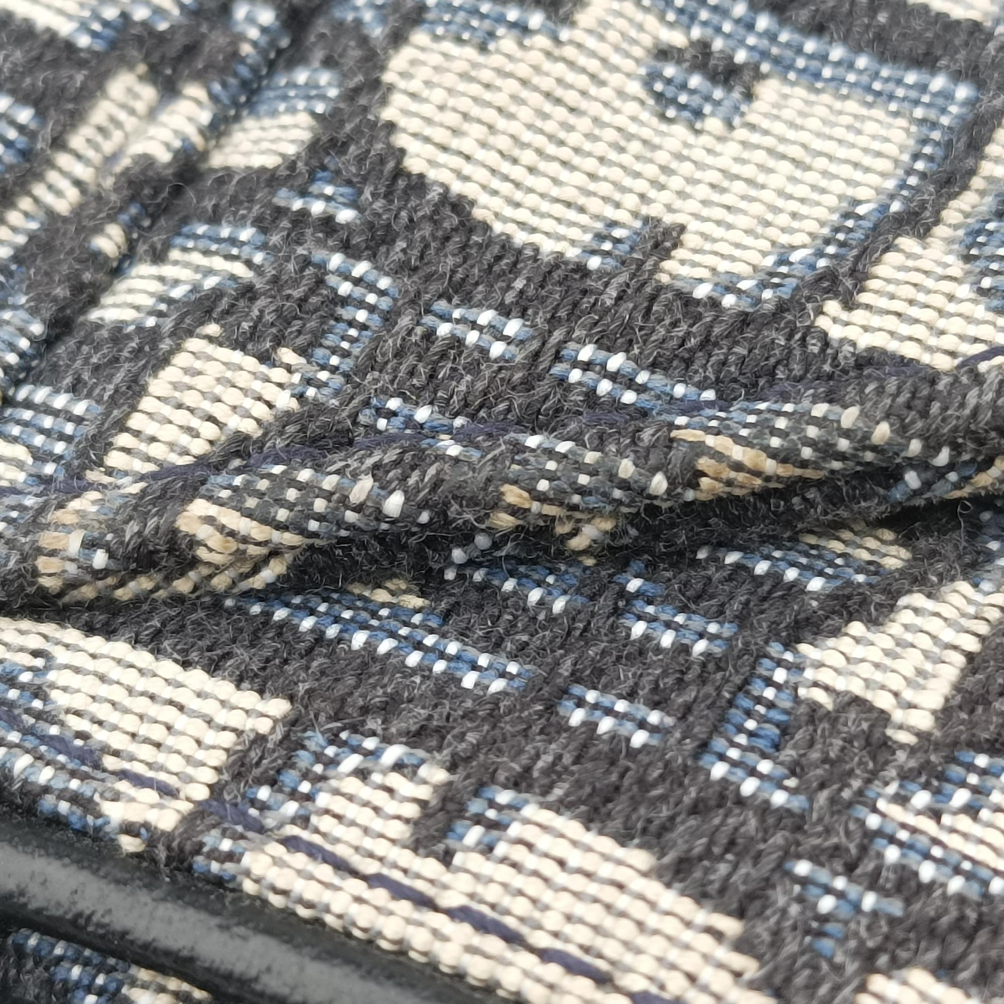 Vintage Christian Dior saddle Navy×Gray Jacquard  crossbodybag | stylenewstar
