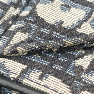 Vintage Christian Dior saddle Navy×Gray Jacquard  crossbodybag | stylenewstar