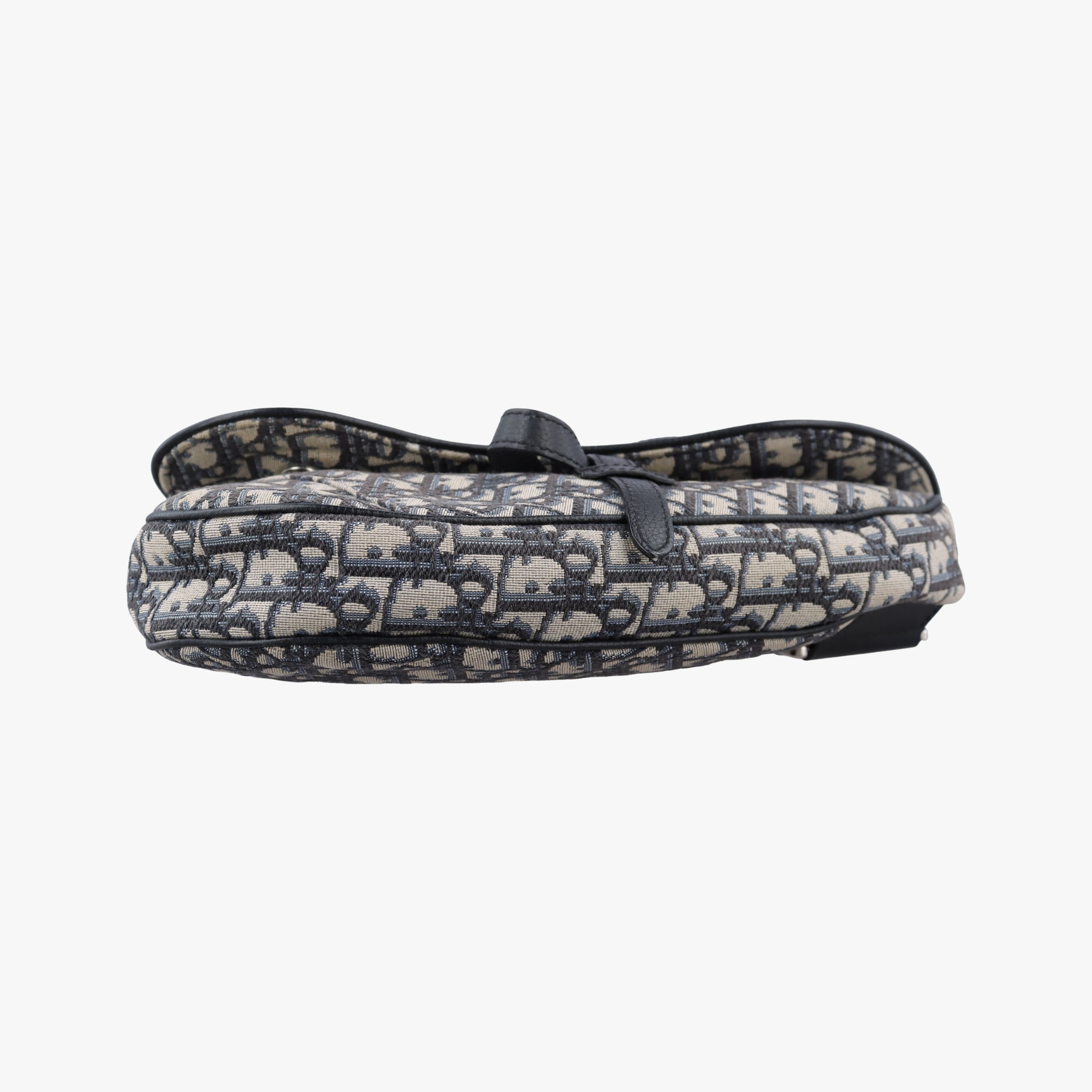 Vintage Christian Dior saddle Navy×Gray Jacquard  crossbodybag | stylenewstar