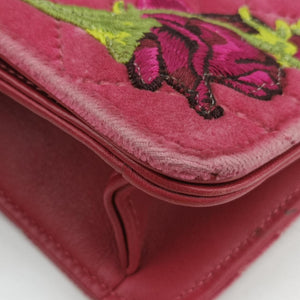 Pre-owned Gucci GG Marmont pink×multicolor velour 488426 shoulderbag | stylenewstar
