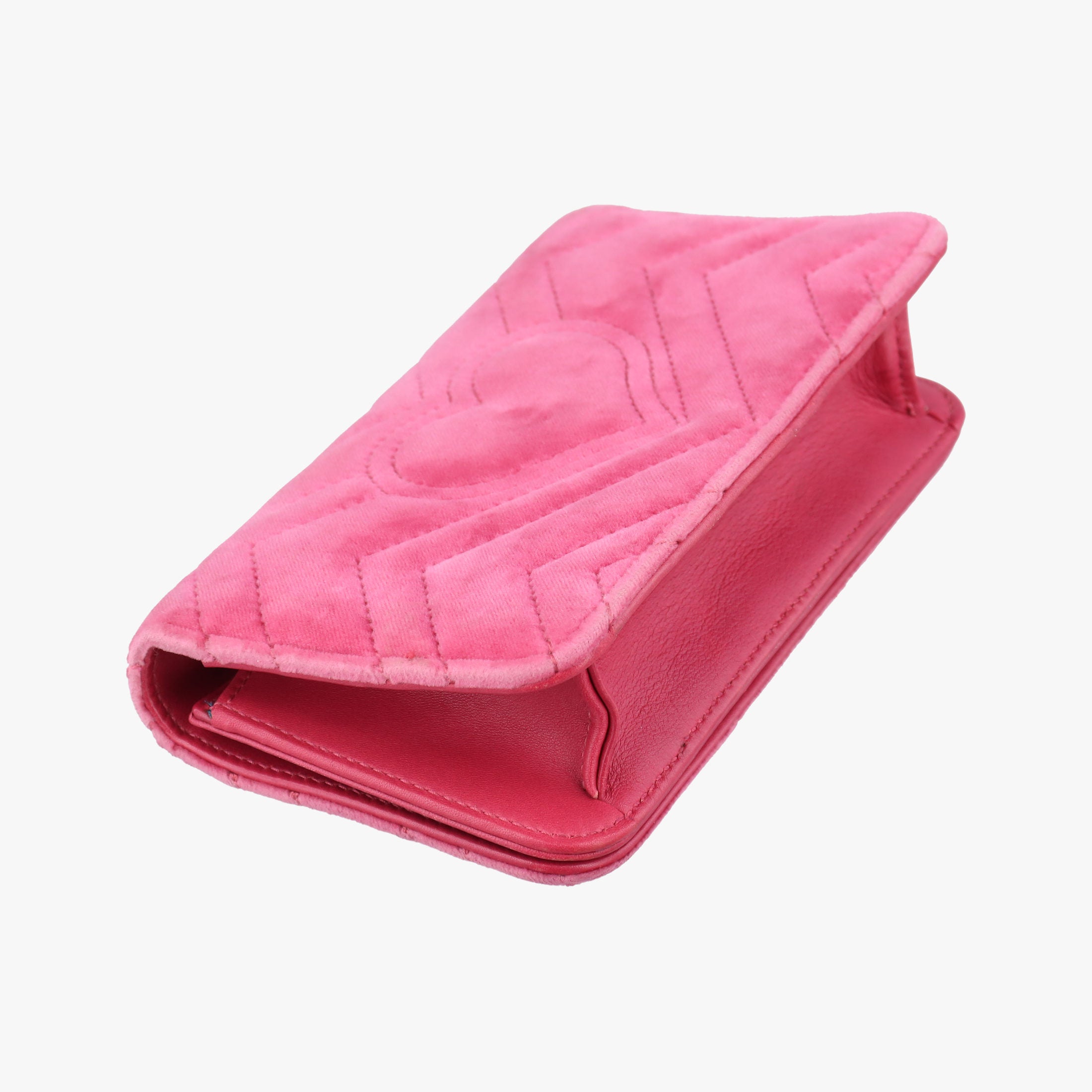 Pre-owned Gucci GG Marmont pink×multicolor velour 488426 shoulderbag | stylenewstar