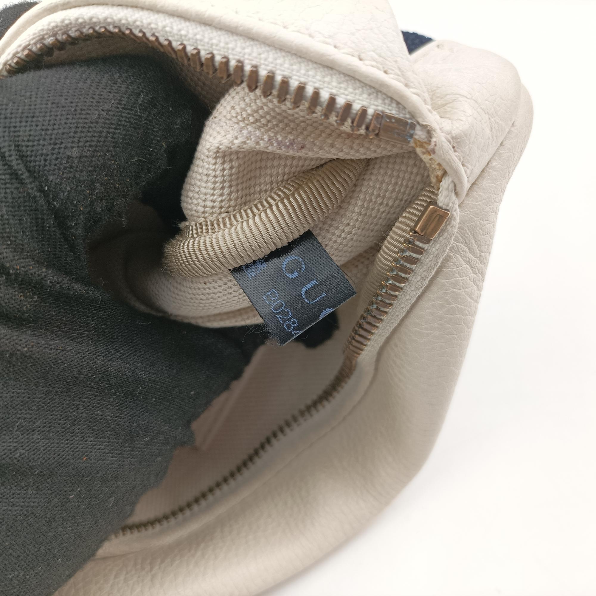 Pre-owned Gucci Gucci print White Leather 527792 bum bag/waist bag | stylenewstar