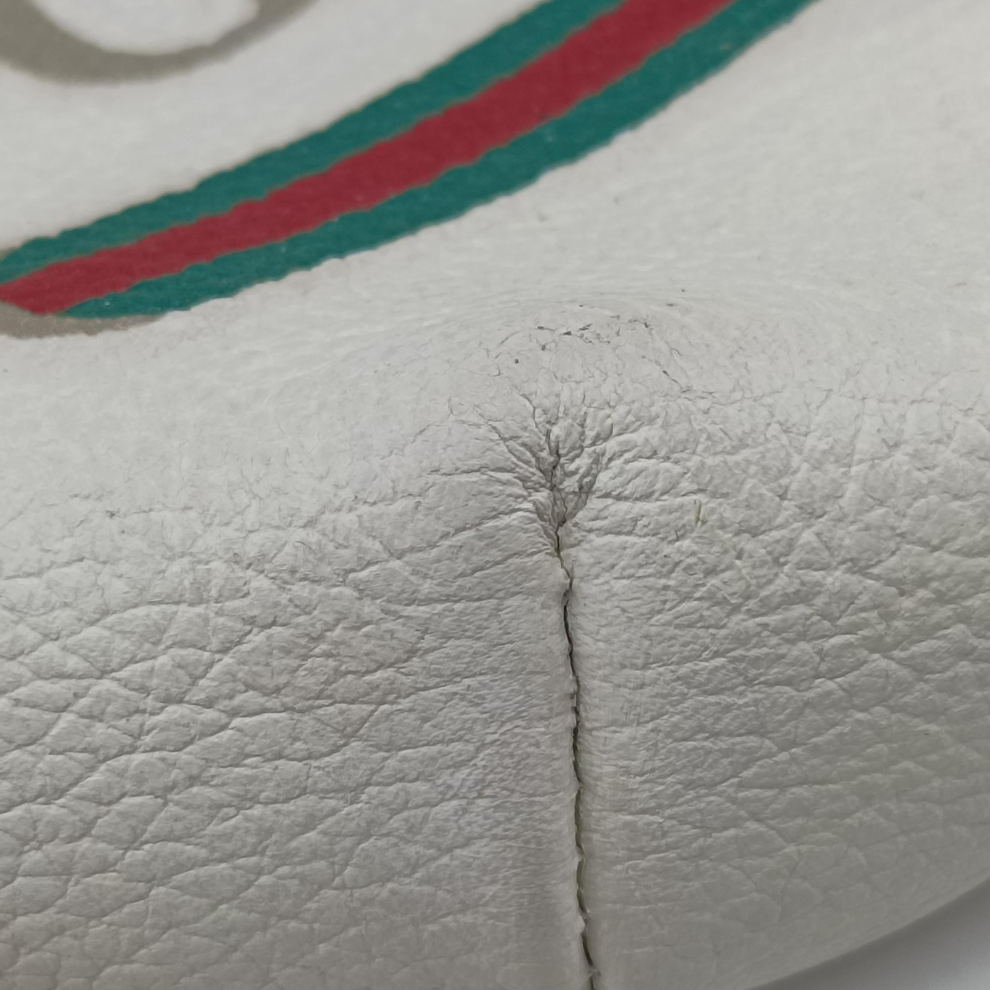 Pre-owned Gucci Gucci print White Leather 527792 bum bag/waist bag | stylenewstar