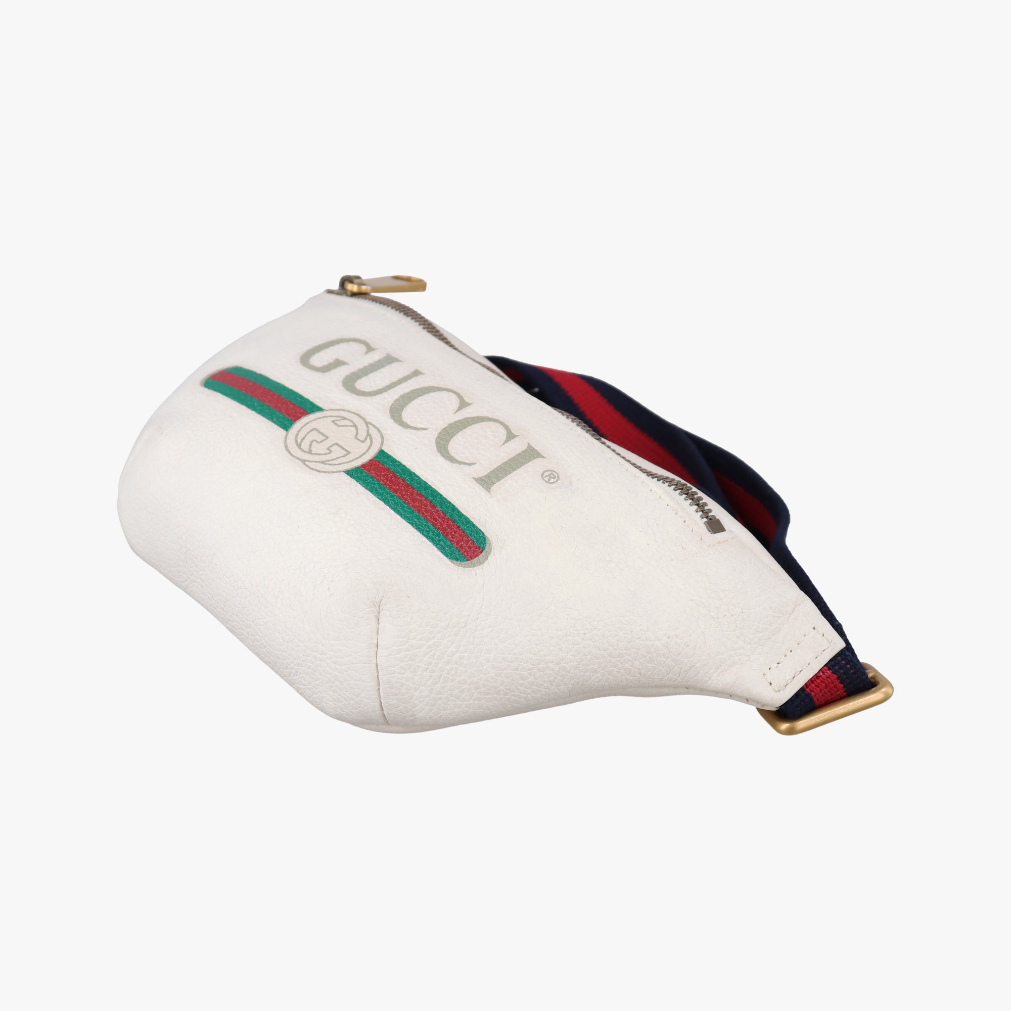Pre-owned Gucci Gucci print White Leather 527792 bum bag/waist bag | stylenewstar