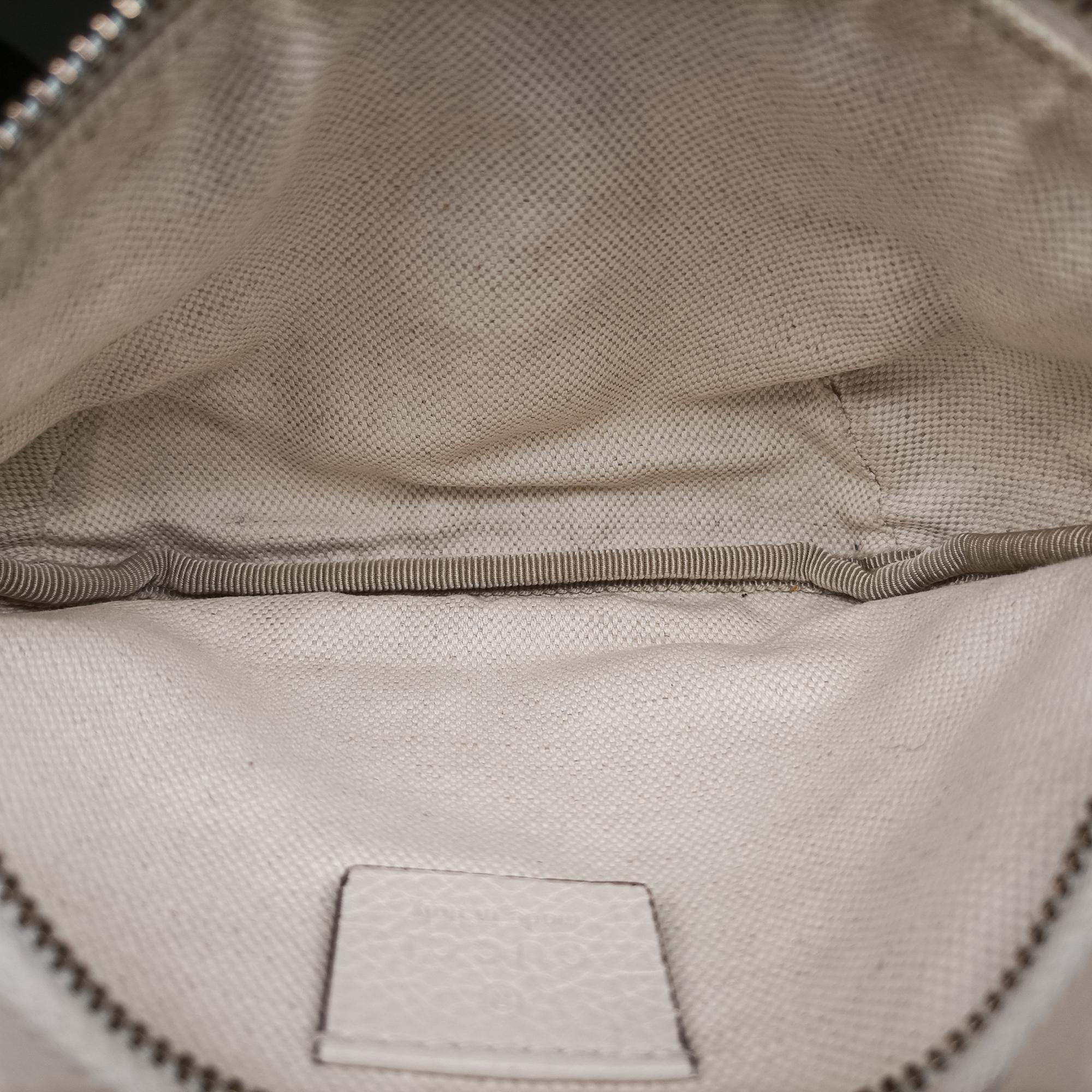 Pre-owned Gucci Gucci print White Leather 527792 bum bag/waist bag | stylenewstar