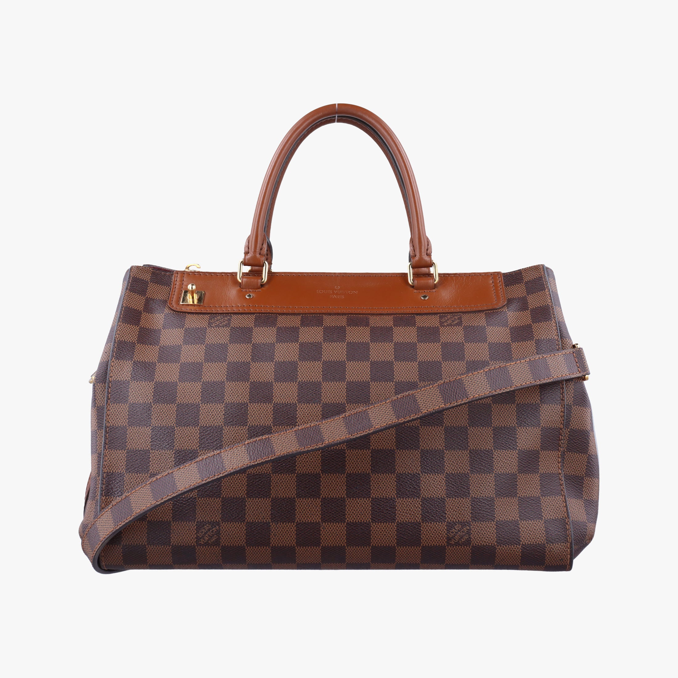 Pre-owned Louis Vuitton GREENWICH EBENE Damier Canvas×calf leather N41337 shoulderbag | stylenewstar