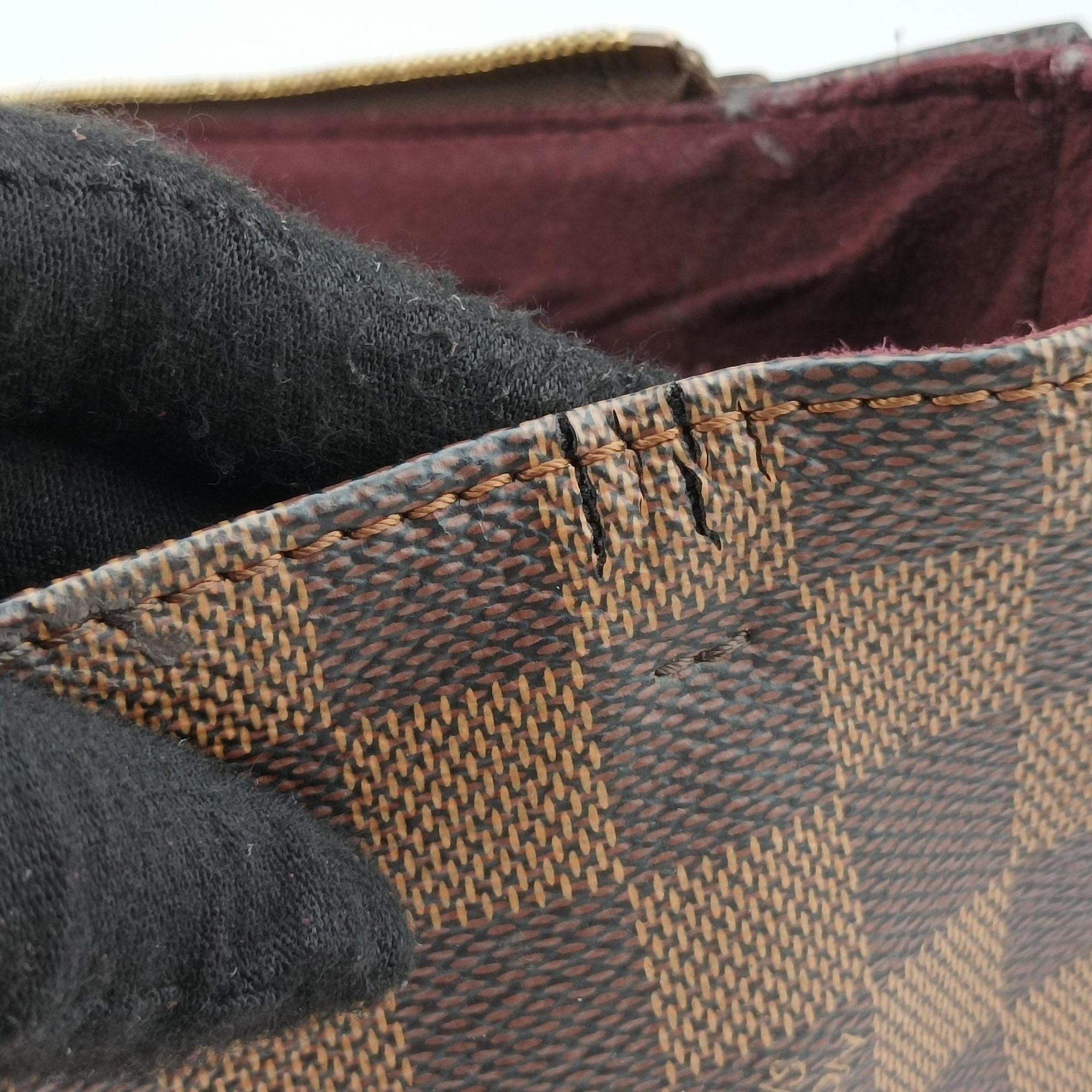 Pre-owned Louis Vuitton GREENWICH EBENE Damier Canvas×calf leather N41337 shoulderbag | stylenewstar