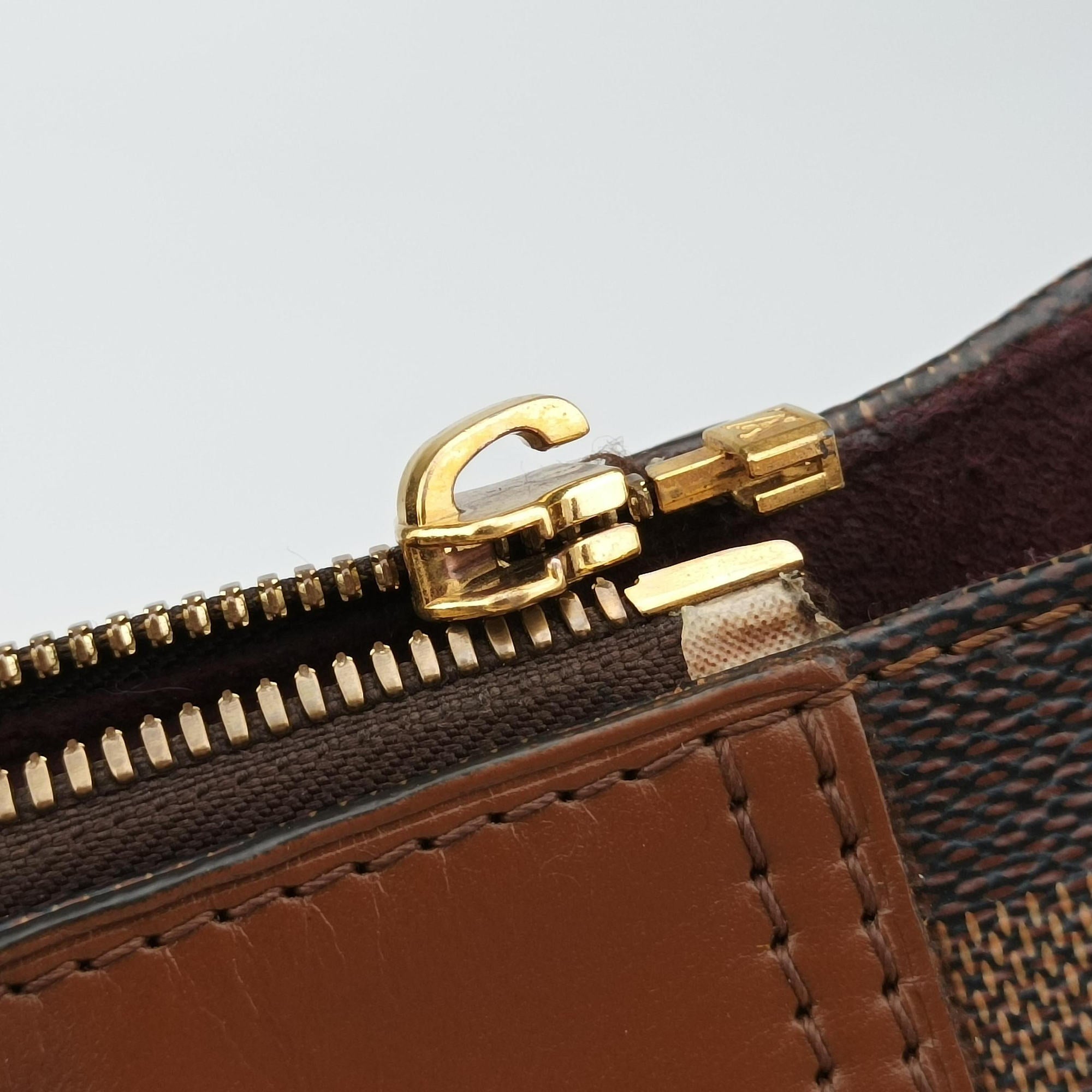 Pre-owned Louis Vuitton GREENWICH EBENE Damier Canvas×calf leather N41337 shoulderbag | stylenewstar