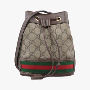 Pre-owned Gucci Ophidia Brown PVC coated canvas 550620 shoulderbag | stylenewstar