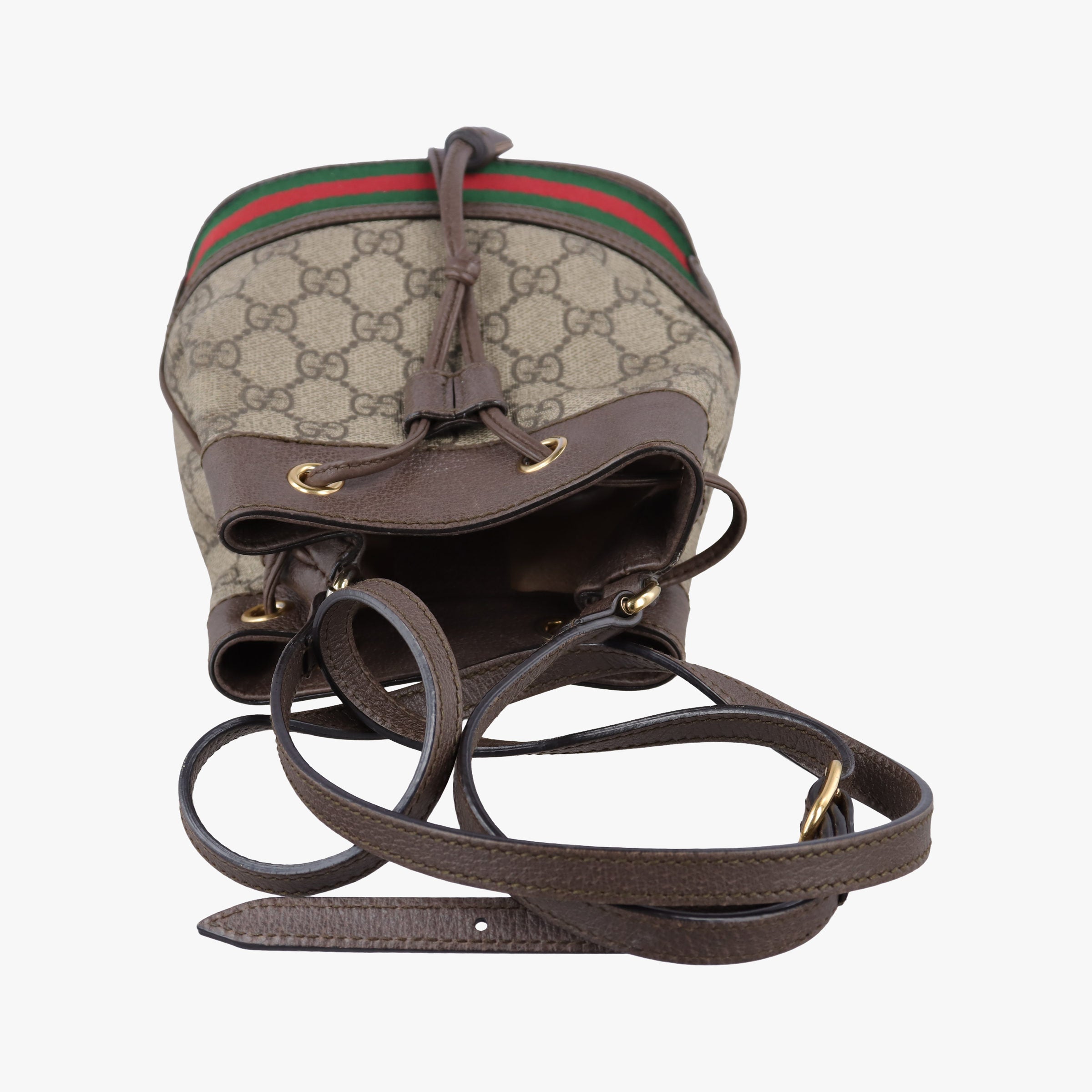 Pre-owned Gucci Ophidia Brown PVC coated canvas 550620 shoulderbag | stylenewstar