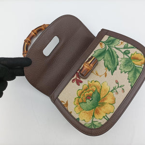 Secondhand Gucci New Bamboo White x Brown x Multicolor Canvas×Leather 675797 shoulderbag | stylenewstar