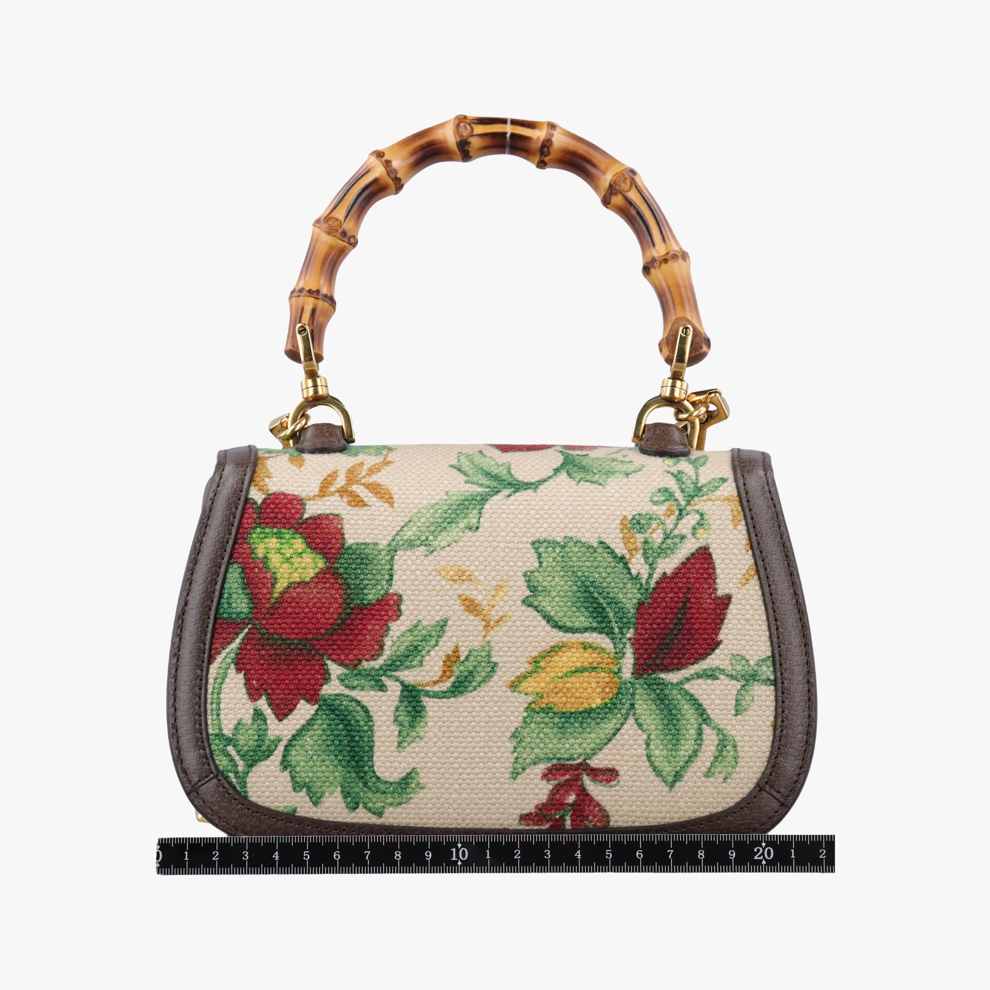 Secondhand Gucci New Bamboo White x Brown x Multicolor Canvas×Leather 675797 shoulderbag | stylenewstar