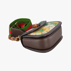 Secondhand Gucci New Bamboo White x Brown x Multicolor Canvas×Leather 675797 shoulderbag | stylenewstar
